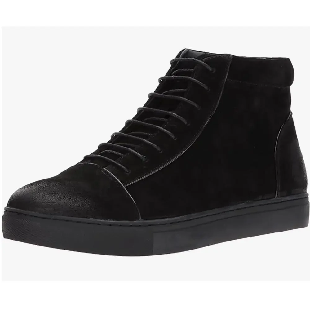 English Laundry Men Grundy Sneaker Boots 8 Black Suede Leather NWT Chukka Combat